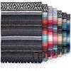 Hydration Nation Authentic Extra Large Mexican Blanket (70"x50") - Handwoven Yoga, Serape - Artisanal Falsa, Beach, Camping, Picnic, Outdoor (Blue Haze) view 1