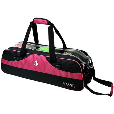 Pyramid Path Slim Triple Tote Roller Bowling Bag Black/Hot Pink (No Shoe Pocket)