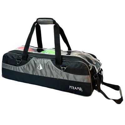 Pyramid Path Slim Triple Tote Roller Bowling Bag Black/Silver (No Shoe Pocket)