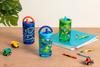 Ello Bop 2-Pack 12oz Kids Plastic Tumbler Set with Carry Loop | Leak-Proof Slider Lid | Removable Spill Resistant Soft Straw | BPA-Free | Dogs and Dinos view 2