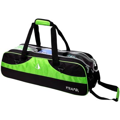 Pyramid Path Slim Triple Tote Roller Bowling Bag Black/Lime Green (No Shoe Pocket)