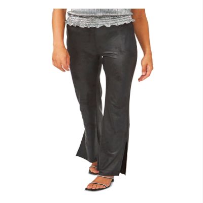 28TH & PARK Womens Wide Leg Pants Black Slitted Solid Juniors S