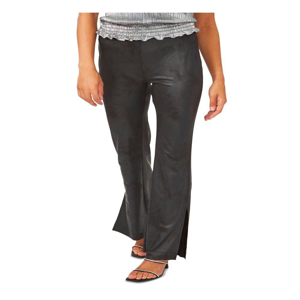 28TH & PARK Womens Wide Leg Pants Black Slitted Solid Juniors S