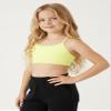 Kurve Girls' Underwear Crop Training Bra, Seamless Racerback Crop Top, UV Protective Fabric UPF 50+ (Made with Love in The USA), Neon Yellow, Medium/Large (Ages 9-14) view 4