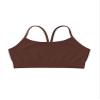 Kurve Girls' Underwear Crop Training Bra, Seamless Racerback Crop Top, UV Protective Fabric UPF 50+ (Made with Love in The USA), Choco, Medium/Large (Ages 9-14) view 1