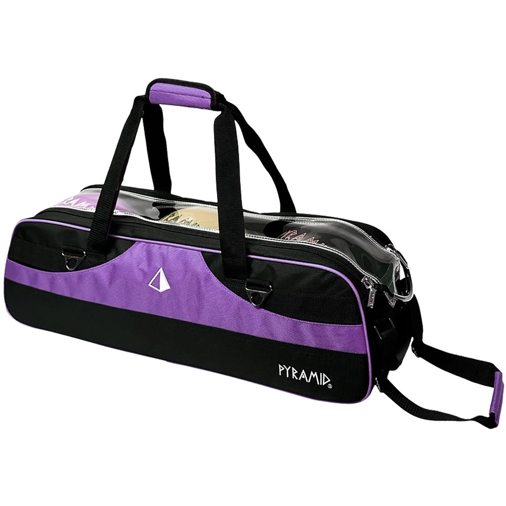 Pyramid Path Slim Triple Tote Roller Bowling Bag Black/Purple (No Shoe Pocket)