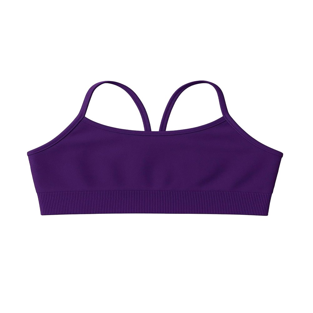 Kurve Girls' Underwear Crop Training Bra, Seamless Racerback Crop Top, UV Protective Fabric UPF 50+ (Made with Love in The USA), Eggplant, Medium/Large (Ages 9-14)