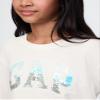 GAP Girls Sequin Logo Long Sleeve Tee New Off White M view 2