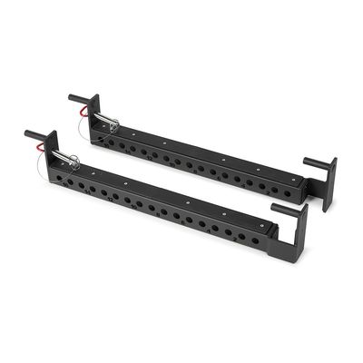 Titan Fitness Titan Series Flip-Down Safety Bars, 36" Depth Spotter Arms, Rated 1700 LB, Safety Bars for 3"x3" Uprights with Plastic Liner Protection, Spotter Arms for Squat Rack