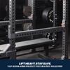 Titan Fitness Titan Series Flip-Down Safety Bars, 36" Depth Spotter Arms, Rated 1700 LB, Safety Bars for 3"x3" Uprights with Plastic Liner Protection, Spotter Arms for Squat Rack view 4
