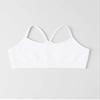 Kurve Girls' Underwear Crop Training Bra, Seamless Racerback Crop Top, UV Protective Fabric UPF 50+ (Made with Love in The USA), White, Large/X-Large (Ages 12-16) view 2
