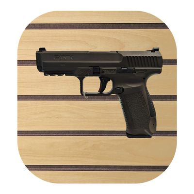 Hammy3DPrints Mount for Canik/METE/Rival TP9 - Slatwall | Pistol Holder Handgun Storage Rack (Facing Left, Decorative Dyn. Slotwall)