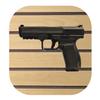 Hammy3DPrints Mount for Canik/METE/Rival TP9 - Slatwall | Pistol Holder Handgun Storage Rack (Facing Left, Decorative Dyn. Slotwall) view 1