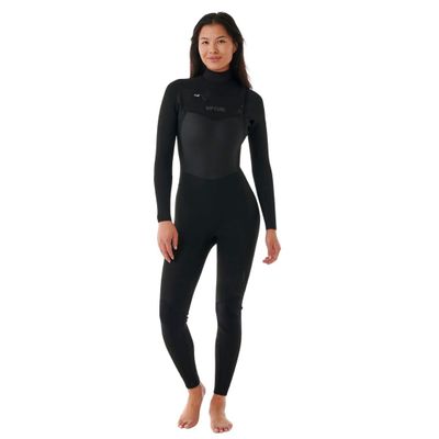 Rip Curl Dawn Patrol 3/2mm Chest Zip Women's L/S Wetsuit - Black