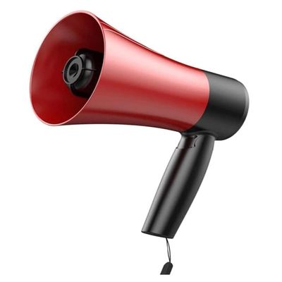 KYUSAR Handheld Megaphones Bullhorn 30w Bullhorn USB Loud Speaker Portable Megaphone Speaker Adjustable Volume Controlwith Siren Voice Amplifier Megaphone Speaker, Red