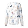 Printed Scrub Jackets for Woman Print Long Sleeve Plus Size Womens Scrubs for Women Nursing Jacket with Pockets White XL view 3