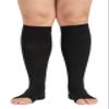 TOFLY Plus Size Compression Open Toe Socks for Women & Men, Extra Wide Calf 20-30 mmHg Knee High Compression Stockings for Circulation Swelling Support Varicose Veins, Edema, Shin Splints, Nursing view 4
