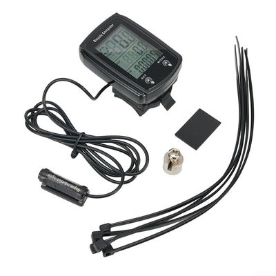 Bike Speedometer Wired Odometer, Cycle Bike Computer with LCD Display(Black)