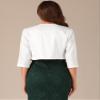 Allegra K Satin Cardigan for Women's Open Front Elegant Formal 3/4 Sleeve Bolero Shrug Jacket X-Large White view 3