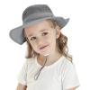 Beisto Kids Sun Hat Wide Brim Adjustable Summer Bucket Hat Sun Protection UPF 50+ Outdoor Beach Camping Mesh Cap for Boys Girls Light Grey view 3