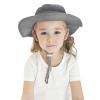 Beisto Kids Sun Hat Wide Brim Adjustable Summer Bucket Hat Sun Protection UPF 50+ Outdoor Beach Camping Mesh Cap for Boys Girls Light Grey view 4