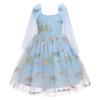 1st Birthday Girl Dress Baby Blue Floral Embroidery Tulle Dress Sleeveless Spaghetti Straps Dress Toddler Wedding Party Princess Dresses Blue 6-12 Months view 1