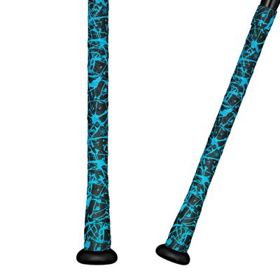 Supacaz Super Sticky Kush Neon Blue Splat Baseball Bat Tape - Softball Bat Wrap - High Performance Pro Big League Bat Grip - 1.1mm