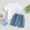 Baby Boy Summer Clothes 6 12 18 24 Month 3T Toddler Boy Outfits Cute Letter Infant T Shirts + Shorts Clothing Set (D5- mama boy White, 12-18 Months) view 4