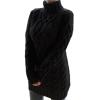 Women High Neck Long Sleeve Oversized Cable Knit Chunky Pullover Midi Dress Slim Fit Ribbed Short Sweater Dresses (Large,Black) view 1