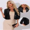 Allegra K Sequin Cardigan for Women's Glitter 3/4 Sleeve Open Front Party Club Jackets X-Large Black view 2