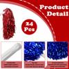 Lovecheer 24PCS Red and Blue Metallic Cheer Pom Poms with Handle for Sports Spirit Party Team Games Cheering Squad Dancing view 3