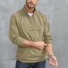 Opomelo Men's Athletic Quarter Zip Pullover Golf Hiking Running Lightweight Jacket Workout Sweatshirt With Pocket Khaki view 2