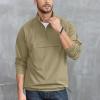 Opomelo Men's Athletic Quarter Zip Pullover Golf Hiking Running Lightweight Jacket Workout Sweatshirt With Pocket Khaki view 3