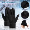 Premillow Womens Winter Gloves - 2 Pairs Touchscreen Winter Gloves for Women, Warm Glove with Elastic Cuff Knit Glove for Women Cold Weather, Black, Gray view 2