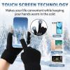 Premillow Womens Winter Gloves - 2 Pairs Touchscreen Winter Gloves for Women, Warm Glove with Elastic Cuff Knit Glove for Women Cold Weather, Black, Gray view 3