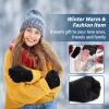 Premillow Womens Winter Gloves - 2 Pairs Touchscreen Winter Gloves for Women, Warm Glove with Elastic Cuff Knit Glove for Women Cold Weather, Black, Gray view 4