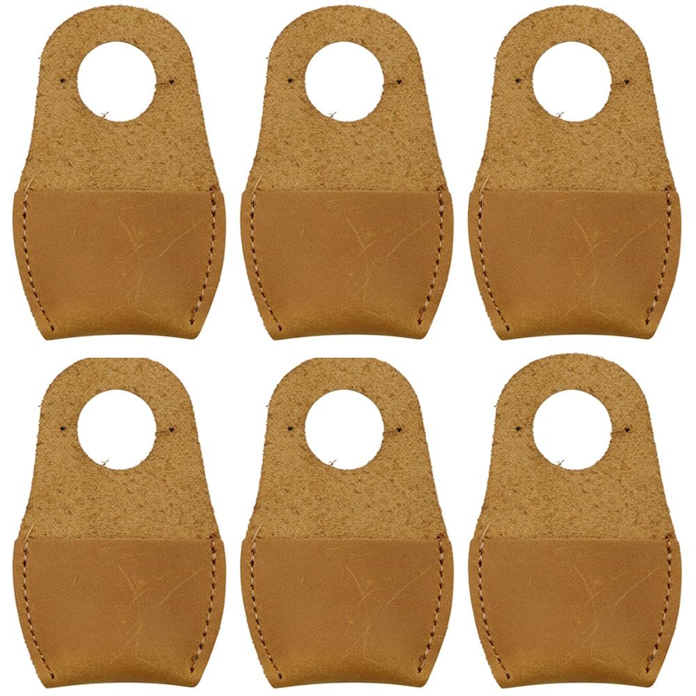 SagaSave 6 Pcs Wood Carving Thumb Guard with Breathable Design for Vegetable Picking and DIY Craft Sanding Protection, Easy to Wear (Brown)