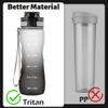 OLDLEY 25 oz Water Bottle, Motivational Water Bottle with Time Marker, Sports Water Bottle With Strap, Leakproof & BPA Free Large Water Bottles for School, Gym, Travel, Outdoor, Tritan,White&Black view 3