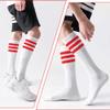 10 Pieces Striped Sweatbands and Striped Socks Set Headbands Wrist Sweat Bands for Men and Women Sports 80s 90s Fitness (Red, White, Red) view 4