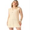 Allegra K Sleeveless Hooded Dress for Women Knitted Beach Summer Cover-up Casual Mini Tank Dresses Small Apricot view 1