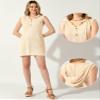 Allegra K Sleeveless Hooded Dress for Women Knitted Beach Summer Cover-up Casual Mini Tank Dresses Small Apricot view 2