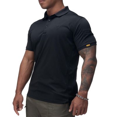 IDOGEAR Tactical Shirt Short Sleeve Quick Dry Golf Shirts Regular Fit T-Shirt with Moisture-Wicking (Black, Small)