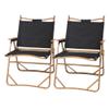 Fadidio 2 PCS Portable Camping Chairs with Wooden Armrests,Outdoor Folding Beach Chairs,Folding Lawn Chairs with Storage Bag,Lightweight Aluminum Frame Reclining Chair for Sport Events Fishing Concert view 1