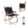 Fadidio 2 PCS Portable Camping Chairs with Wooden Armrests,Outdoor Folding Beach Chairs,Folding Lawn Chairs with Storage Bag,Lightweight Aluminum Frame Reclining Chair for Sport Events Fishing Concert view 3