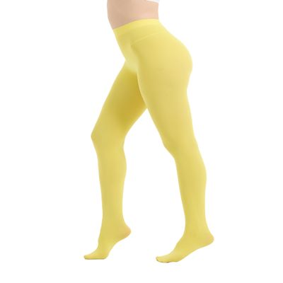 CACCICO 80D Semi Opaque Tights for Women Stretchable High Waist Womens Stockings Soft Pantyhose with 20+ Colors Yellow-L