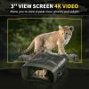 LKJYBG Night Vision Binoculars 4K,3" LCD Screen Night Vision Goggles with 4000mAh Rechargeable Batteries,5X Infrared Night Vision Scope,Photo & Video Recording for Spotting,Camping view 3