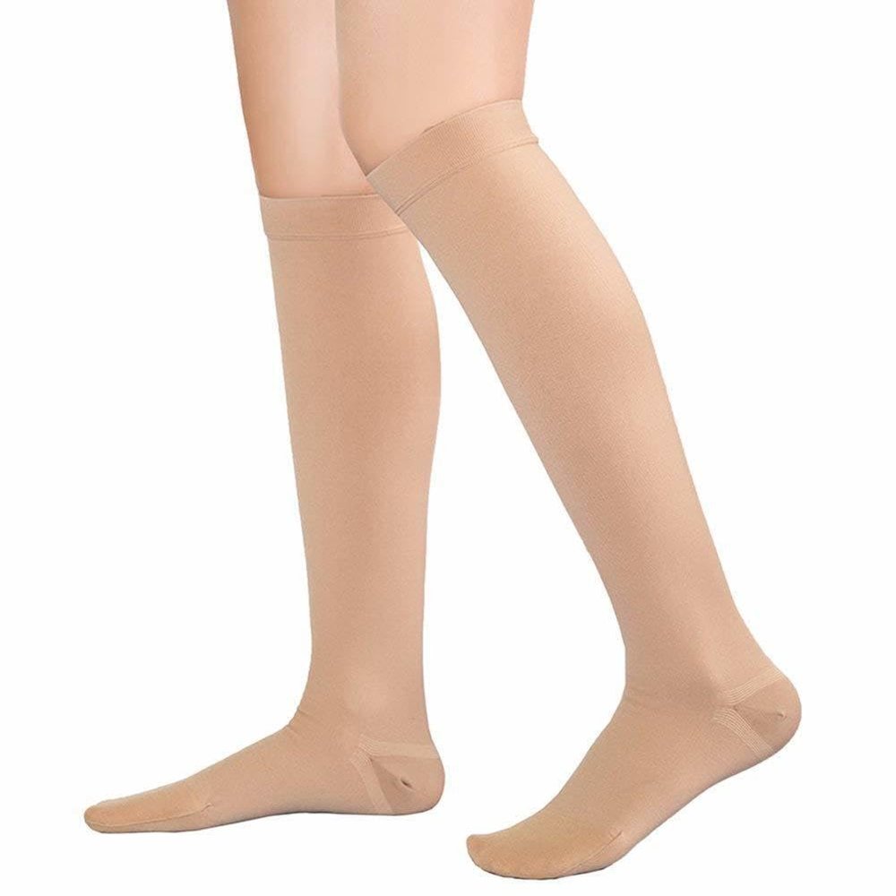TOFLY Plus Size Leg Sleeve Support Socks, Extra Wide Calf 20-30 mmHg Knee High Compression Stockings, Opaque, Unisex, Close-Toe Soothing for Varicose Veins, Edema, Shin Splints, Nursing, Travel