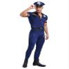 Freebily Men's Police Uniform Jumpsuit Short Sleeve Cop Officer Costumes Outfits for Halloween Blue Medium view 4