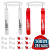 Excel Athletics Adjustable Flag Football Set Youth, Kids & Adult with 14 Player Belts & 28 Football Flags (Red & White) view 1