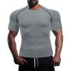 HYCOPROT Men's Compression Shirts Short Sleeve Athletic Workout T-Shirt Cool Dry Sports Baselayer Running Undershirts Tops Grey view 2